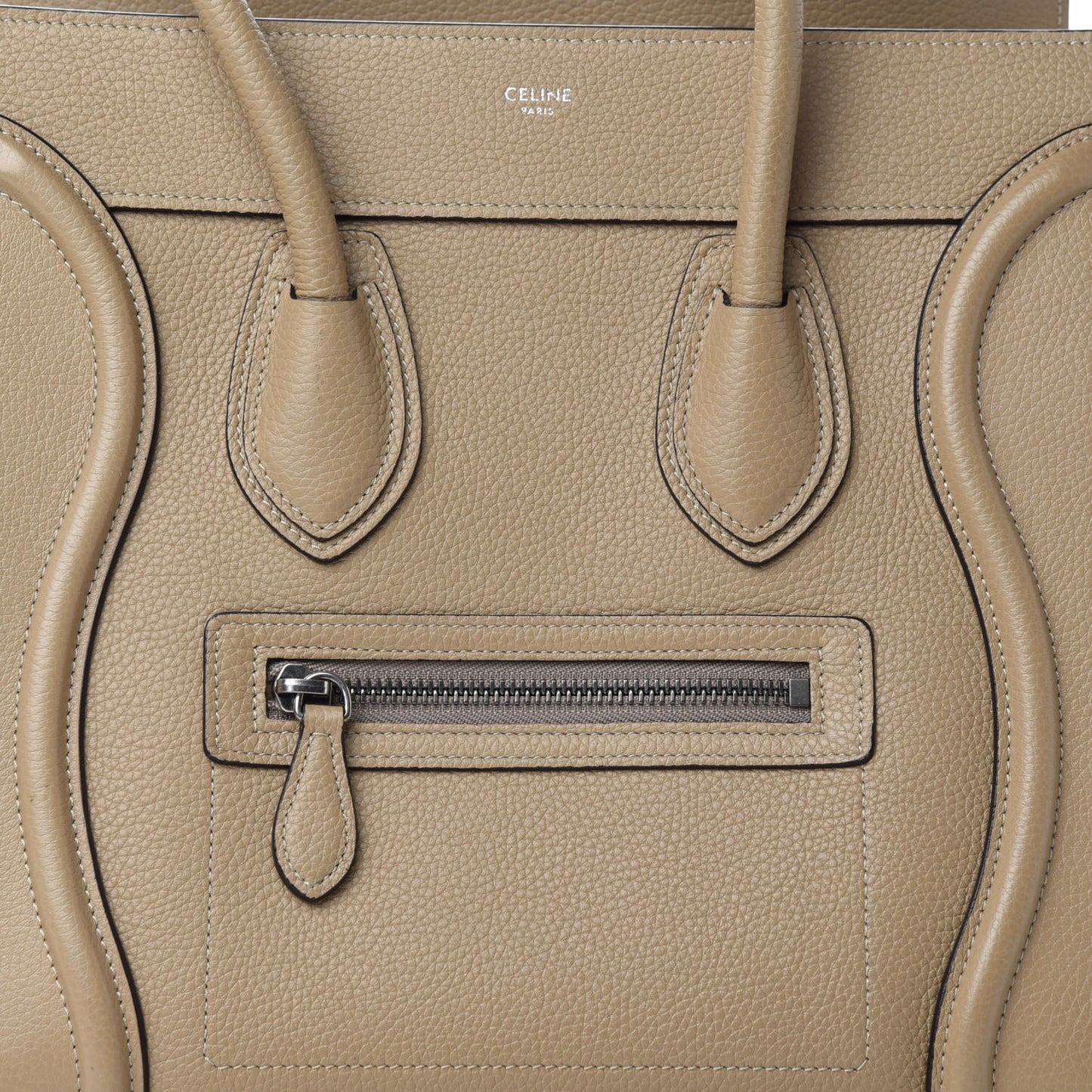 Drummed Calfskin Micro Luggage Dune