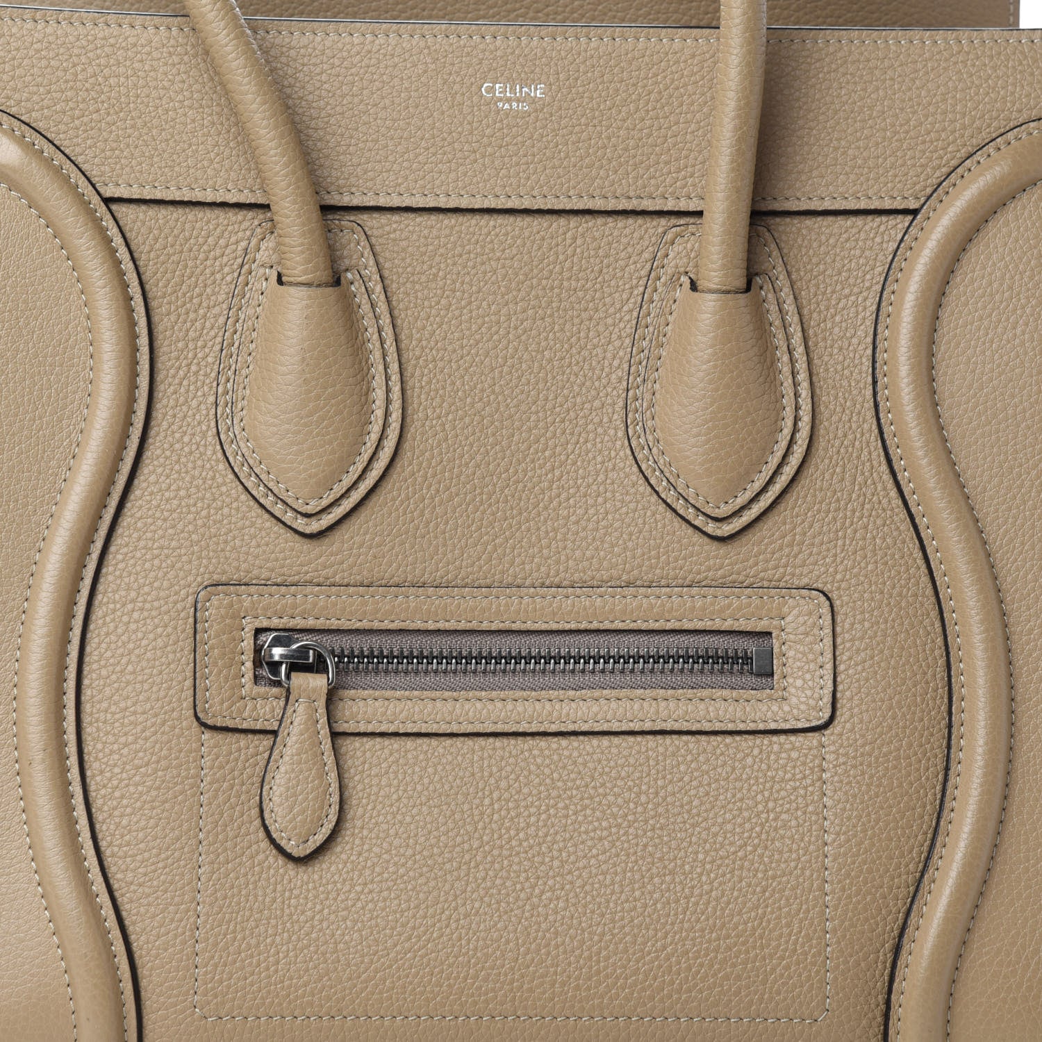 Celine Drummed Calfskin Micro Luggage Dune 14 of 14