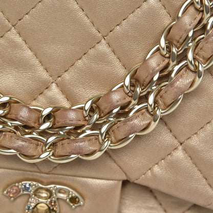Chanel Metallic Lambskin Quilted Medium Precious Jewel Single Flap Gold 17 of 17