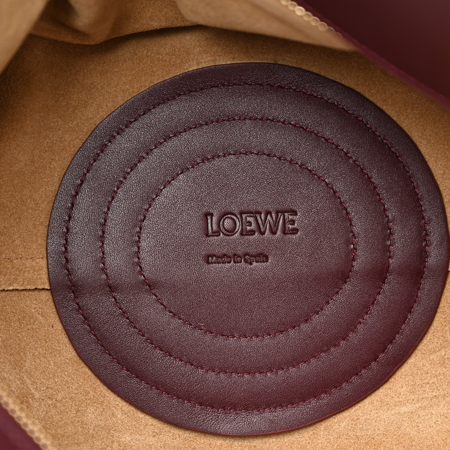 Loewe Shiny Nappa Calfskin Small Paseo Bag Burgundy 5 of 11