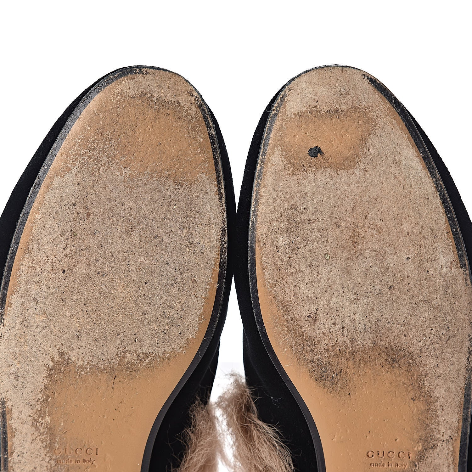 Gucci Velvet Fur Womens Princetown Slippers 39.5 Black 9 of 12