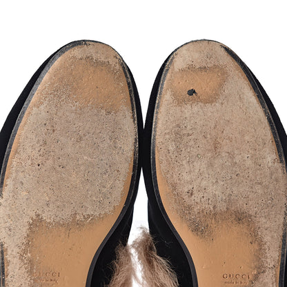 Gucci Velvet Fur Womens Princetown Slippers 39.5 Black 9 of 12
