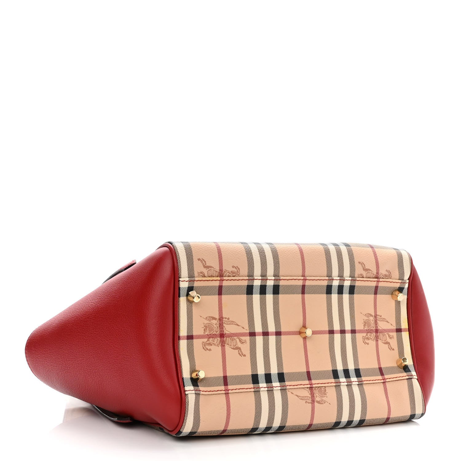 Burberry Haymarket Check Small Canterbury Tote Military Red 4 of 9