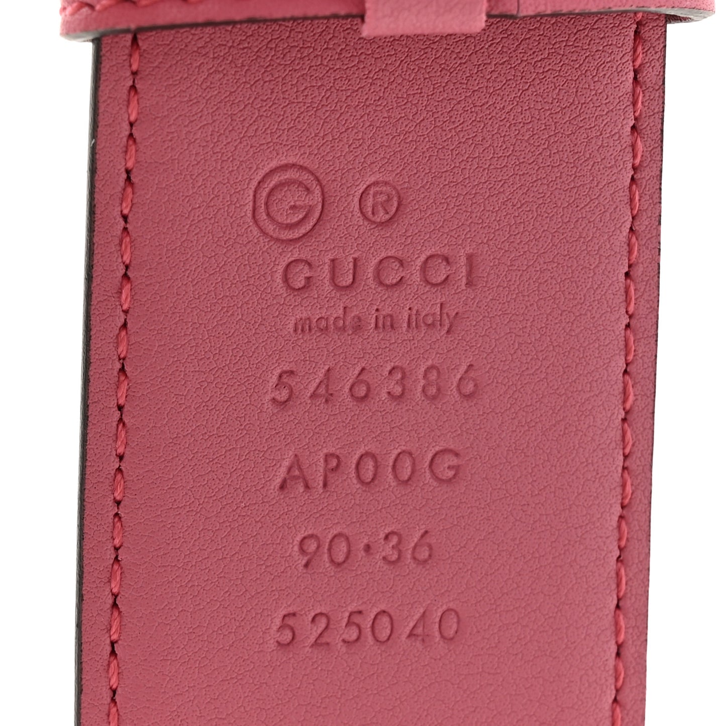 Moon Calfskin Interlocking G 37mm Belt 90 36 Glossy Pink