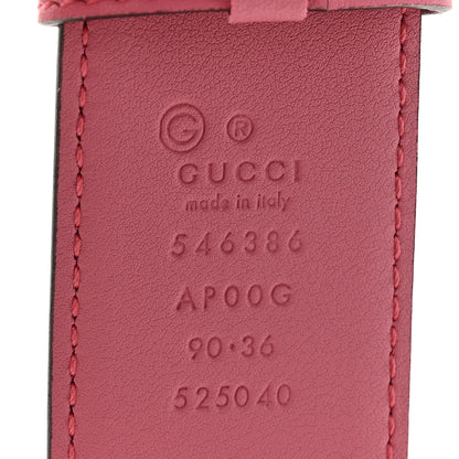 Gucci Moon Calfskin Interlocking G 37mm Belt 90 36 Glossy Pink 3 of 4