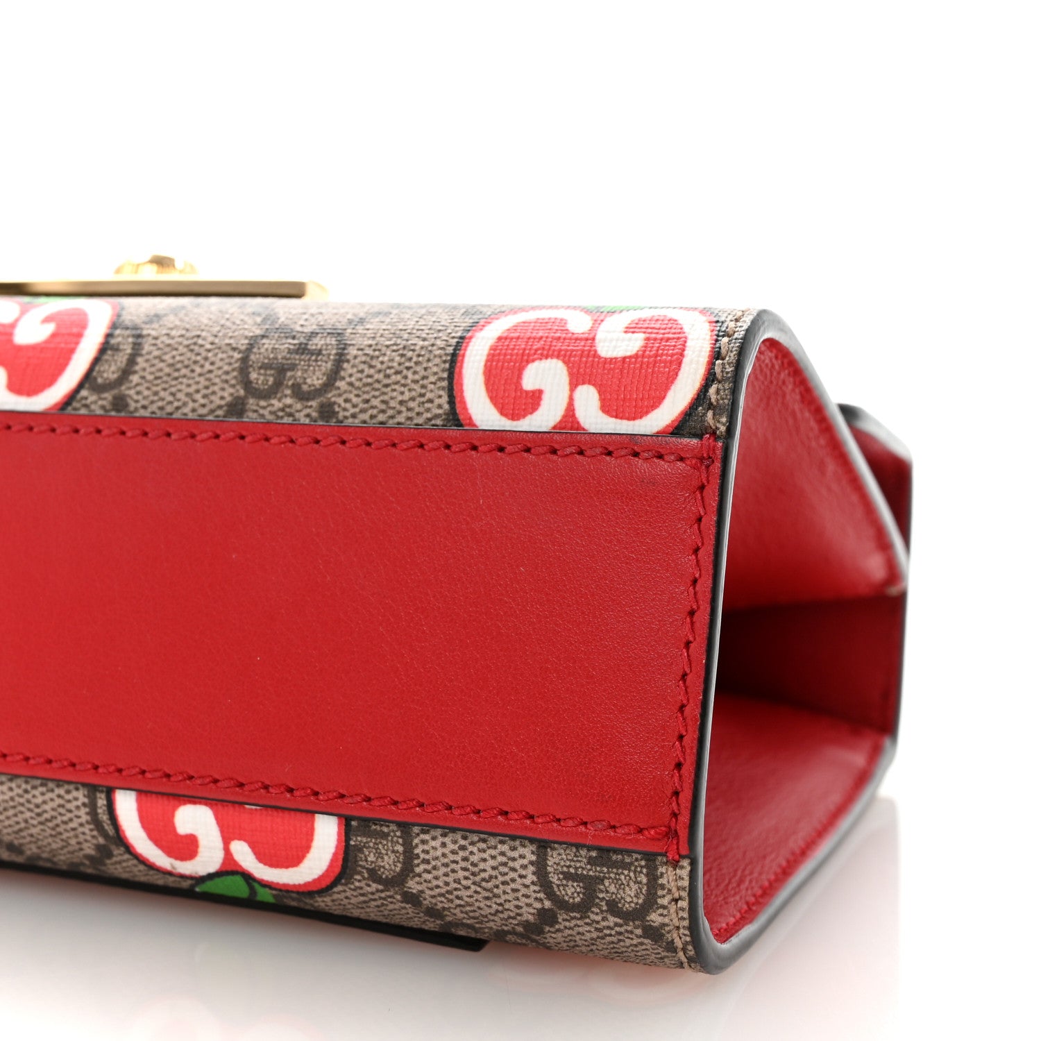 Gucci GG Supreme Monogram Apple Small Padlock Shoulder Bag Beige