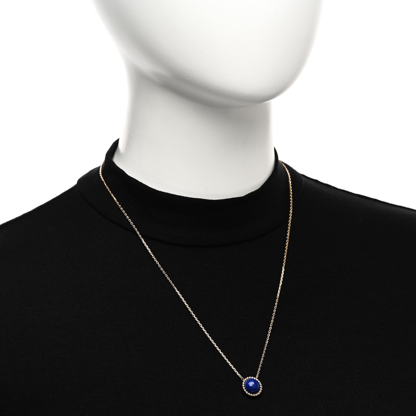 18K Yellow Gold Lapis Lazuli Perlee Couleurs Pendant Necklace