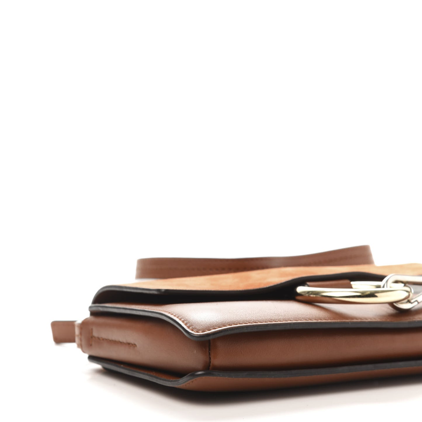 Suede Calfskin Small Faye Shoulder Bag Tobacco