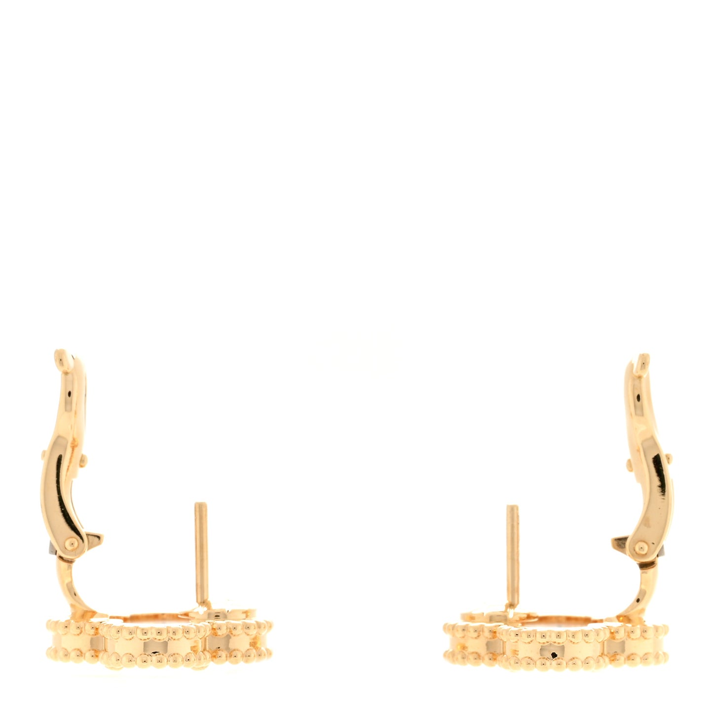 18K Yellow Gold Mother of Pearl Vintage Alhambra Earrings