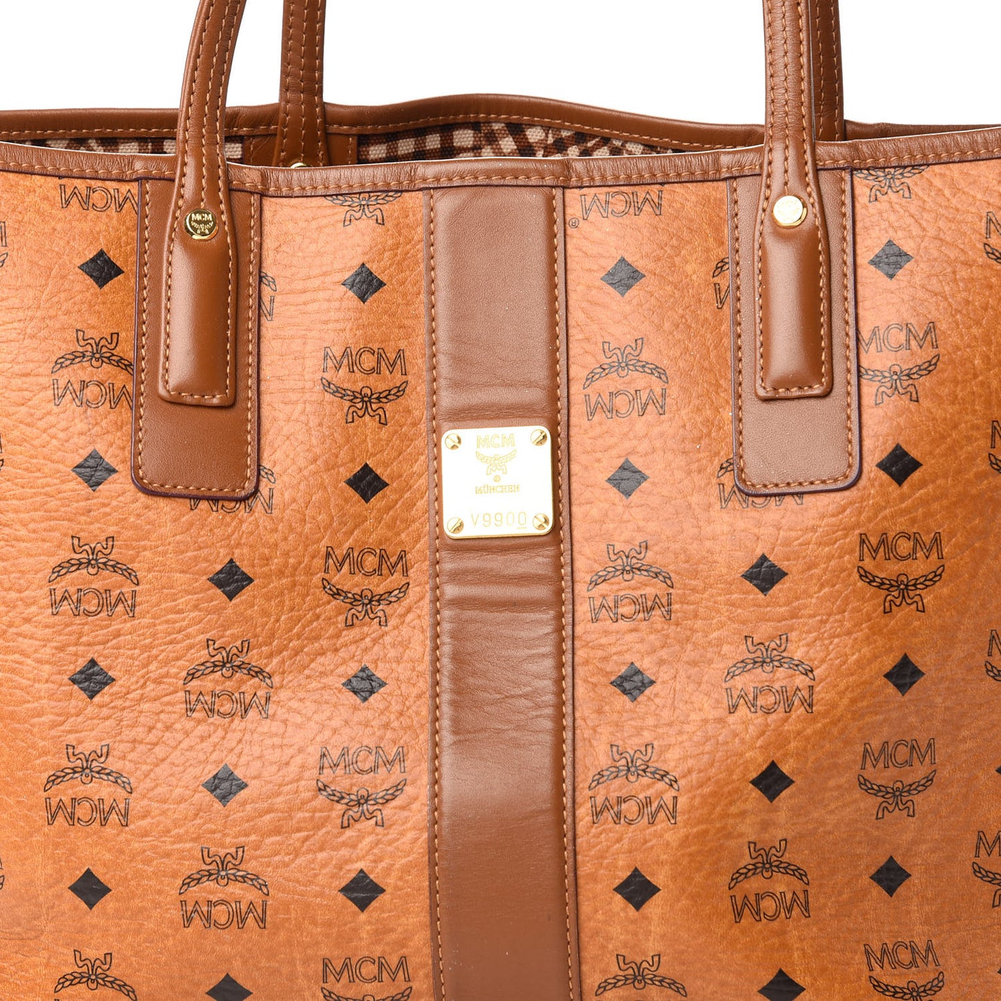 Visetos Medium Liz Reversible Shopper Tote Cognac