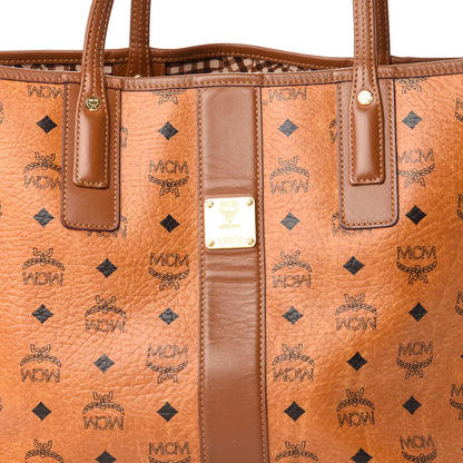 MCM Visetos Medium Liz Reversible Shopper Tote Cognac 8 of 15