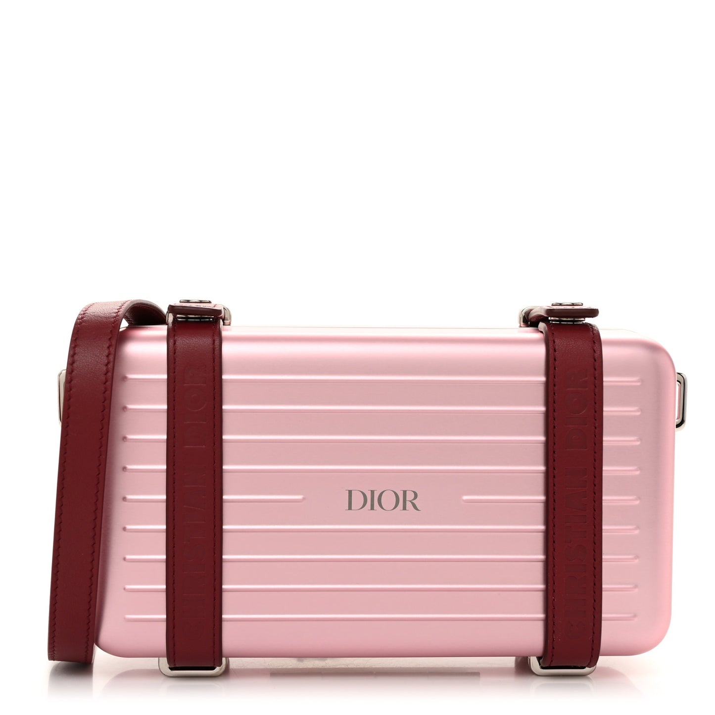 X RIMOWA Aluminum Personal Clutch On Strap Rose