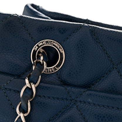 Chanel Caviar Quilted CC Timeless Soft Tote Blue 12 of 13