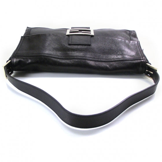 Vitello Acqua Large Convertible Baguette Black