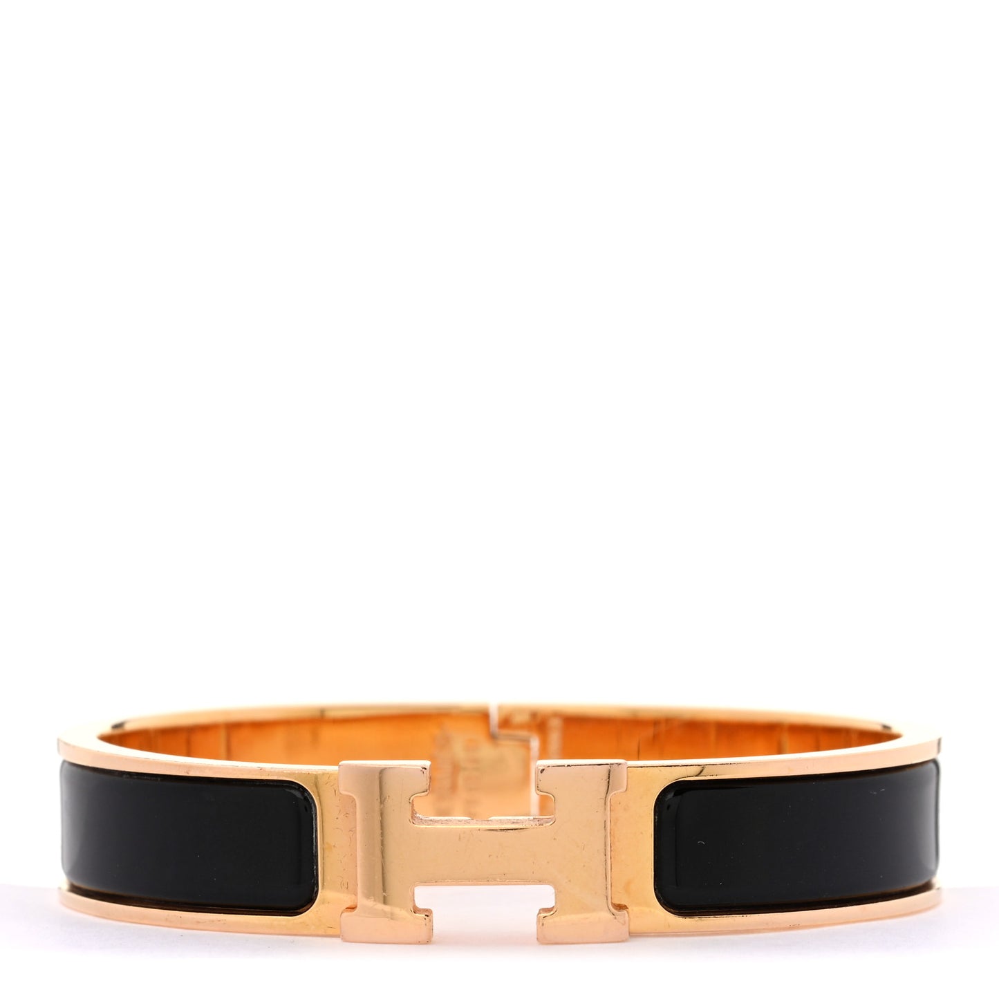 Enamel Narrow Clic Clac H Bracelet GM Black