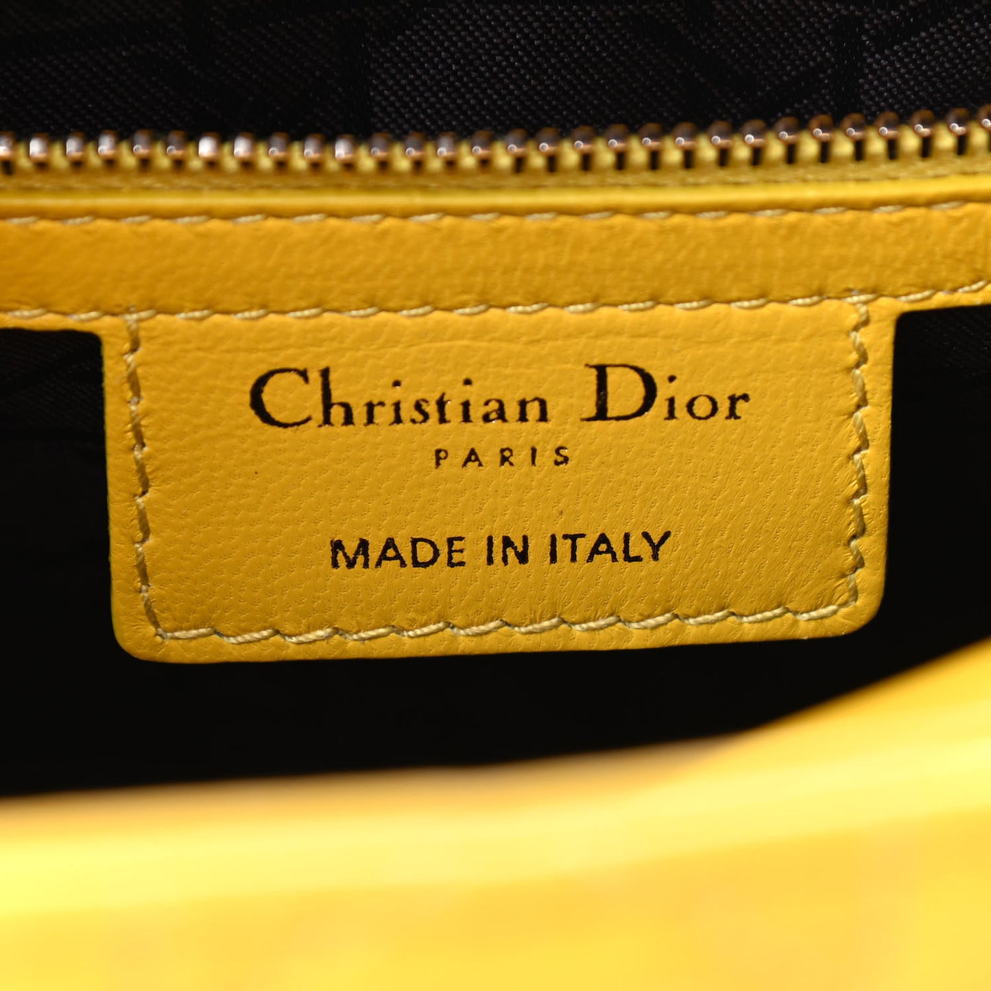 Lambskin Cannage Medium Lady Dior Yellow