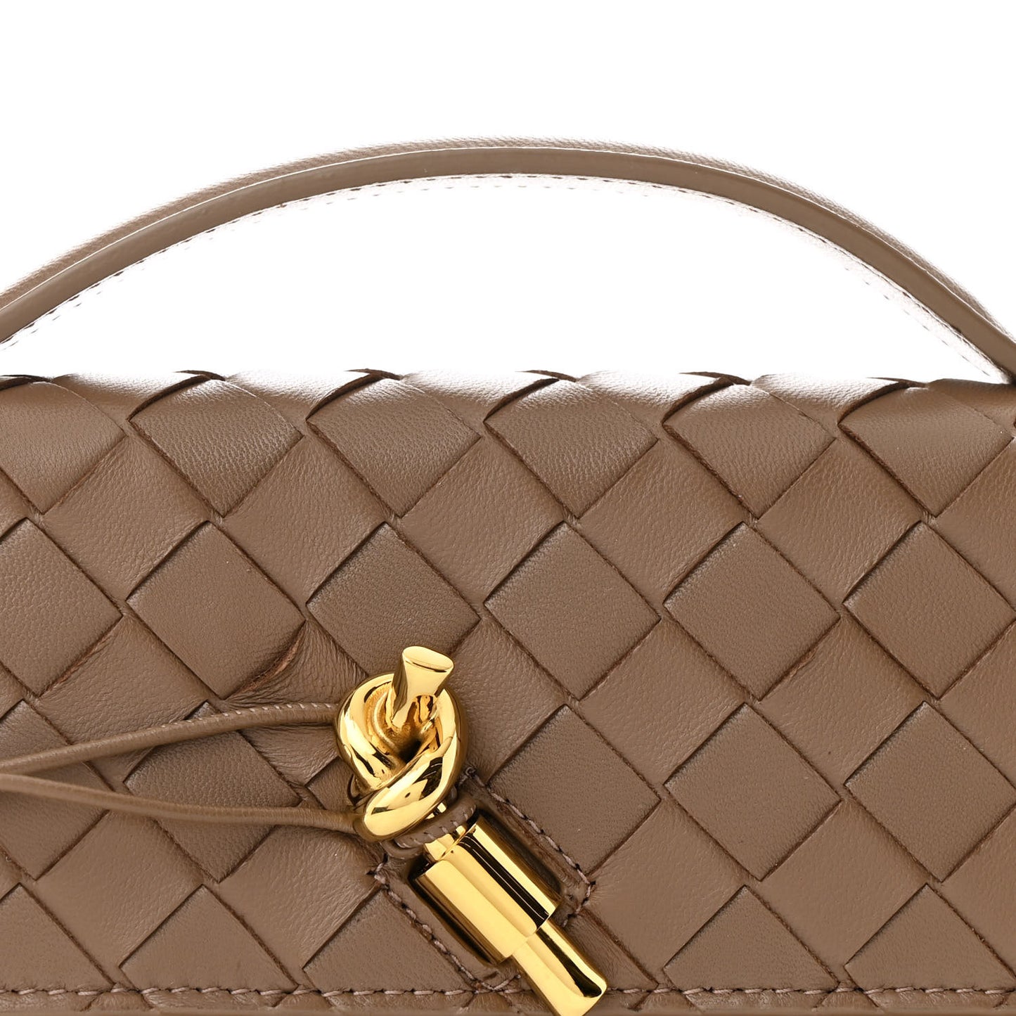 Nappa Intrecciato Long Andiamo Top Handle Clutch Pinecone
