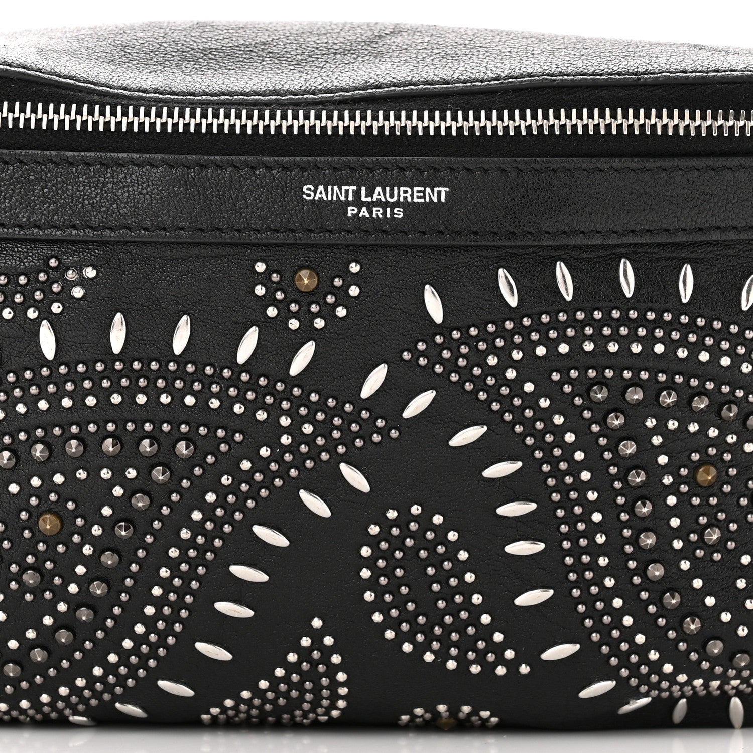 Saint Laurent Calfskin Studded Marsupio Belt Bag Black 8 of 11