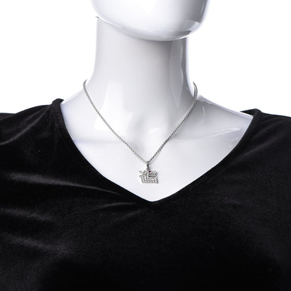 Cartier 18K White Gold Diamond Ruby Dragon Pendant Necklace 2 of 7