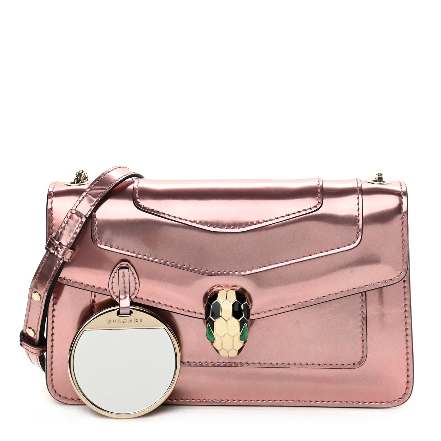 Metallic Serpenti Forever Small Shoulder Bag Pink
