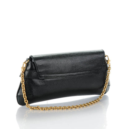 Gucci Textured Calfskin Horsebit Chain Clutch Black 3 of 7