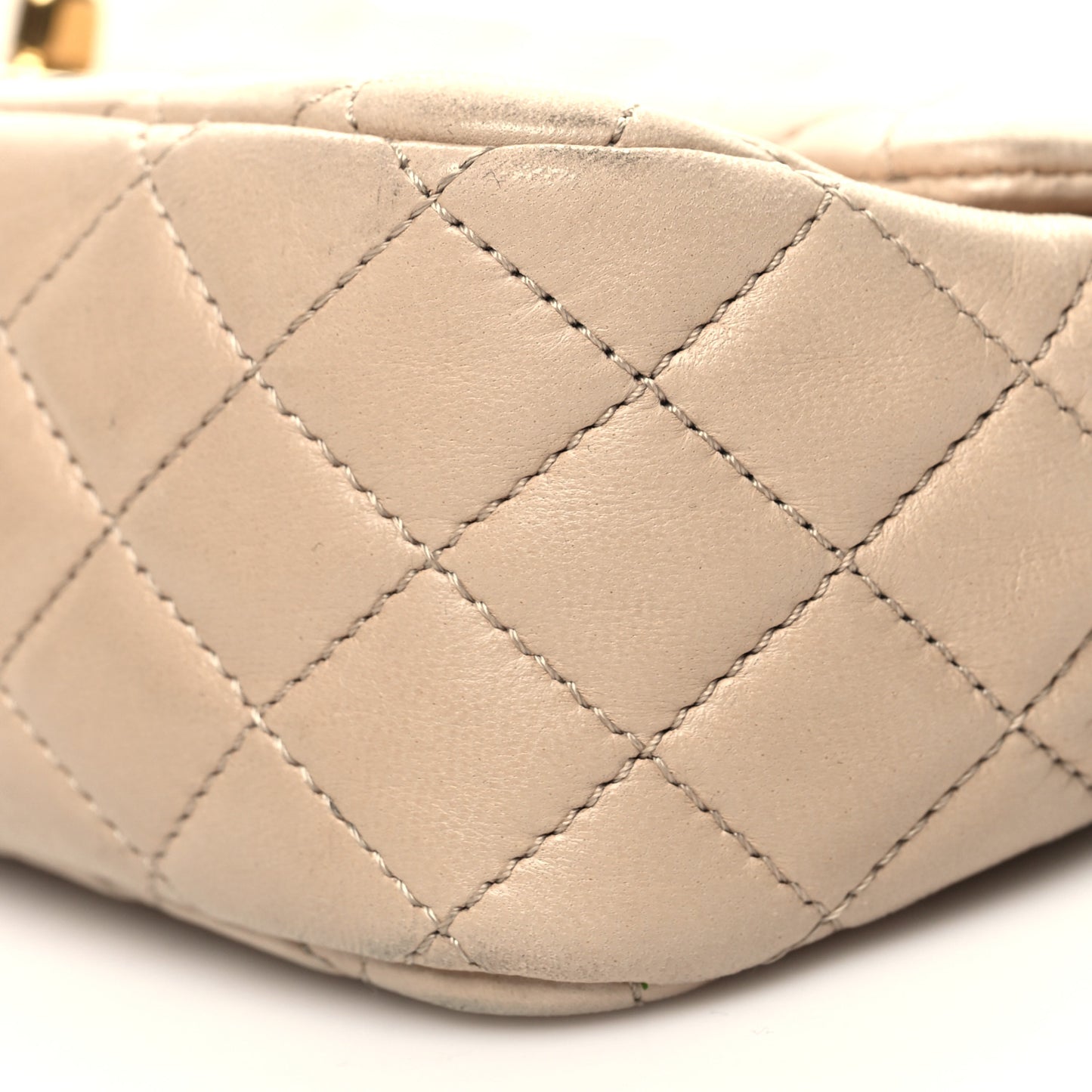 Lambskin Quilted Valentine Charms Medium Single Flap Beige