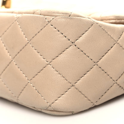 Chanel Lambskin Quilted Valentine Charms Medium Single Flap Beige 10 of 13