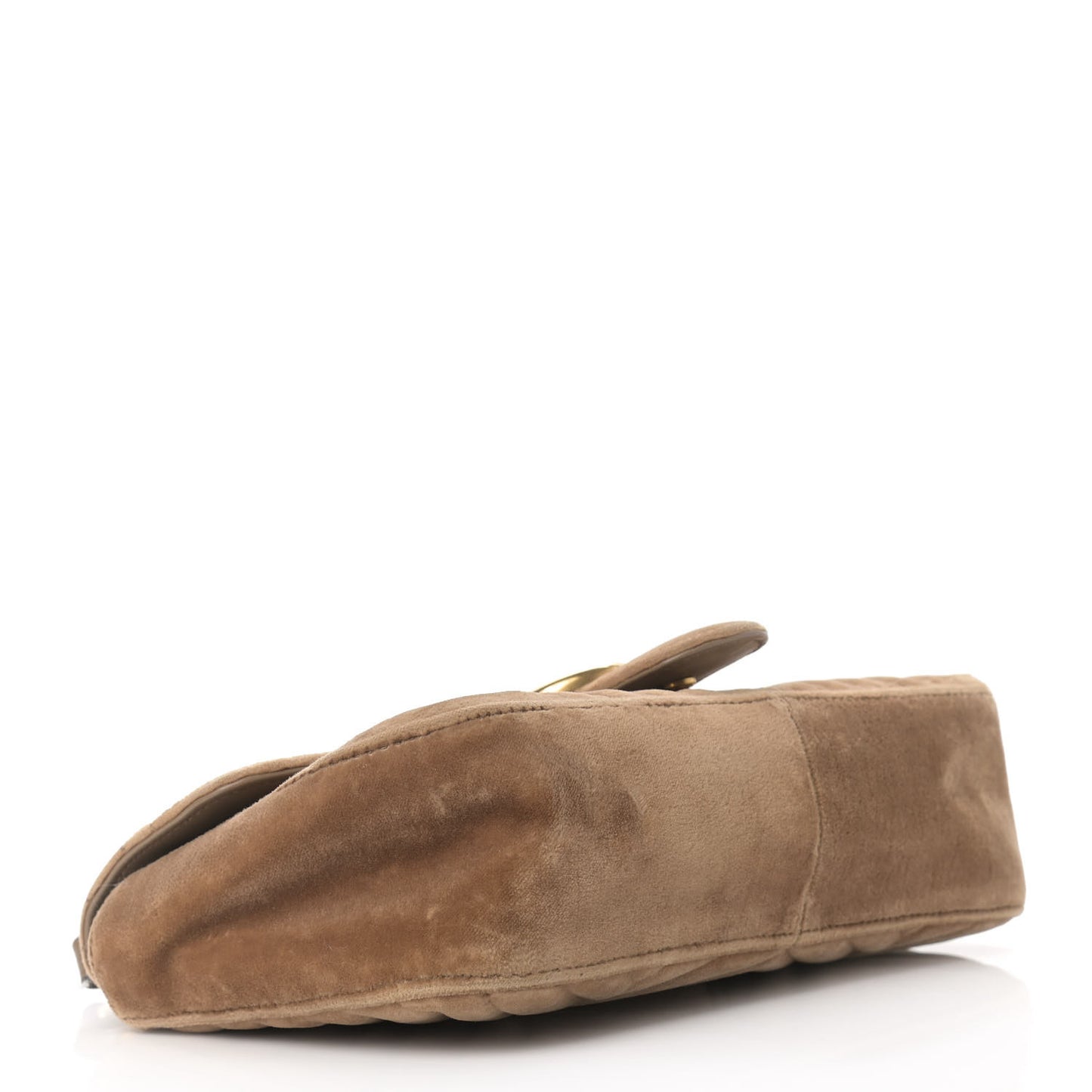 Velvet Matelasse Small GG Marmont Shoulder Bag Taupe