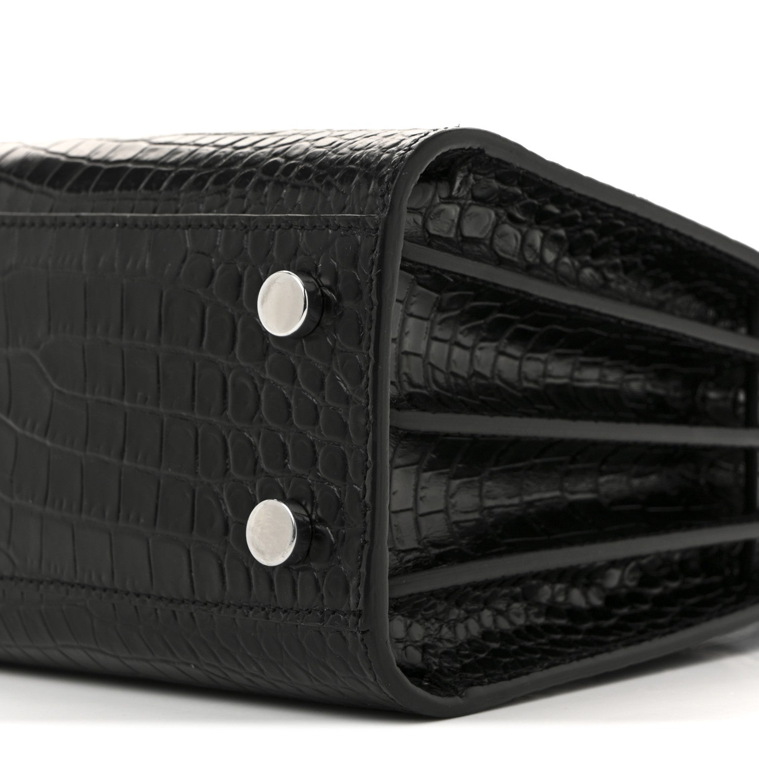Saint Laurent Calfskin Crocodile Embossed Nano Sac De Jour Black 10 of 12