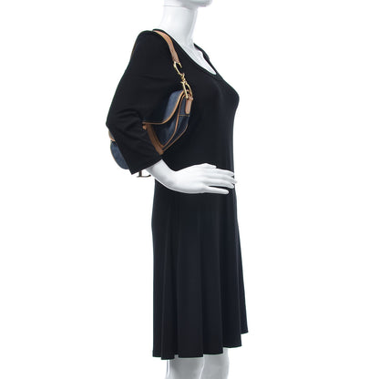 Christian Dior Denim Calfskin Saddle Bag Blue 2 of 8