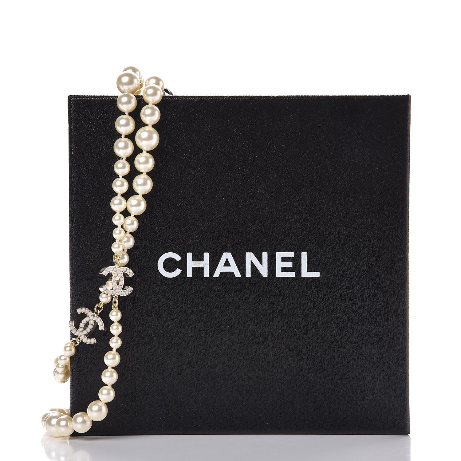 Chanel Graduated Pearl CC Long Necklace Gold 6 of 6
