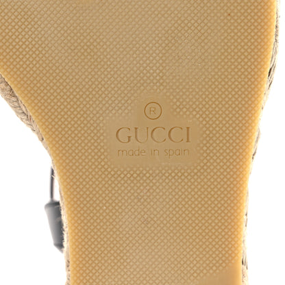 Gucci Galassia Aitana Espadrille 10/95mm Wedge Sandals 37.5 Black 8 of 11