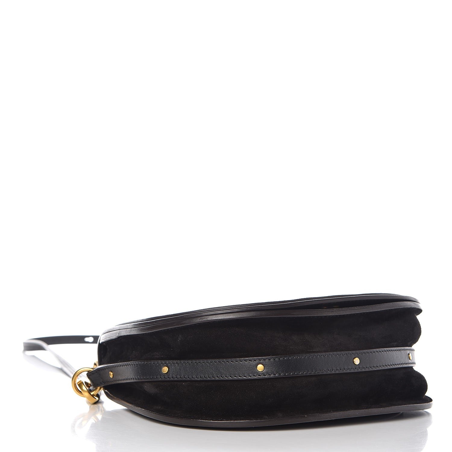 Chloe Calfskin Suede Medium Nile Bracelet Bag Black 4 of 10