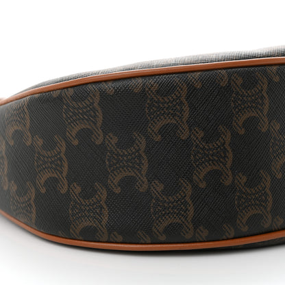 Celine Triomphe Canvas Calfskin Ava Shoulder Bag Tan 9 of 11