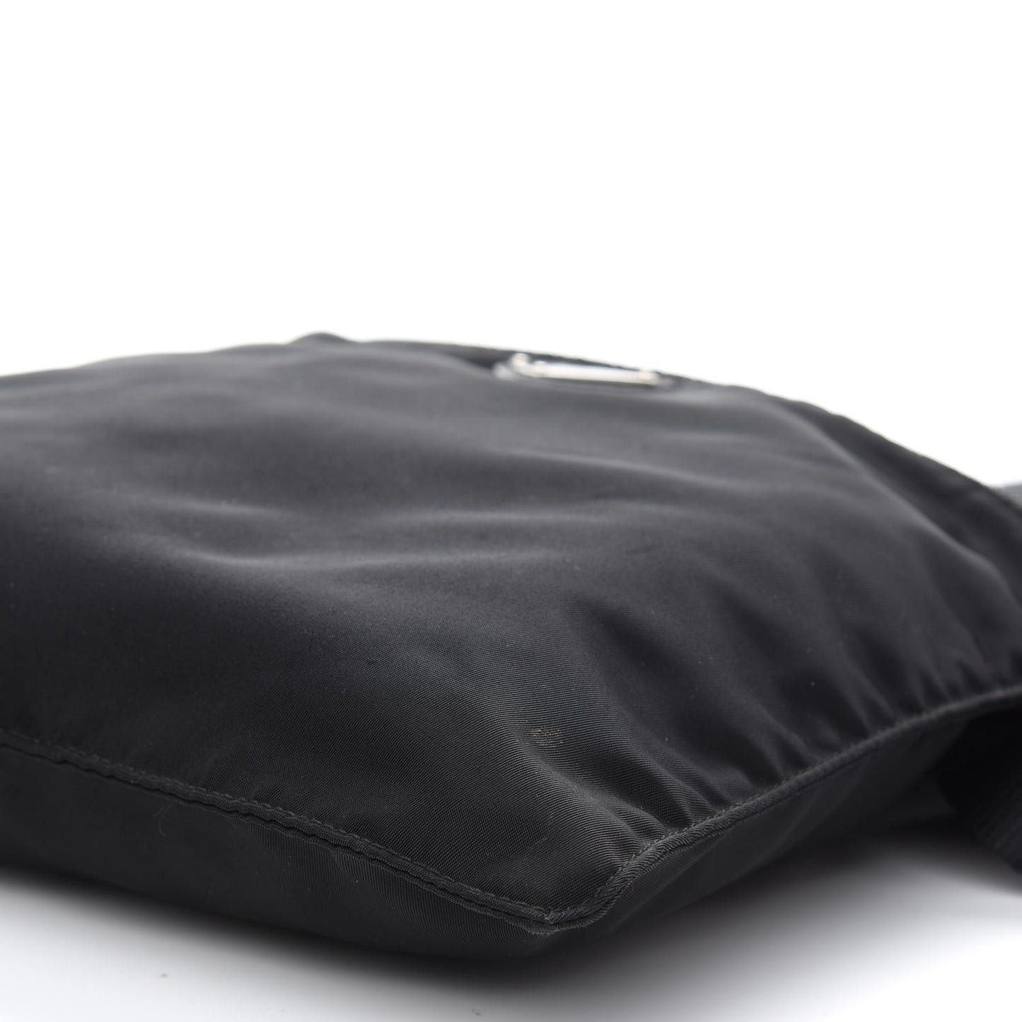 Nylon Saffiano Flat Messenger Bag Black