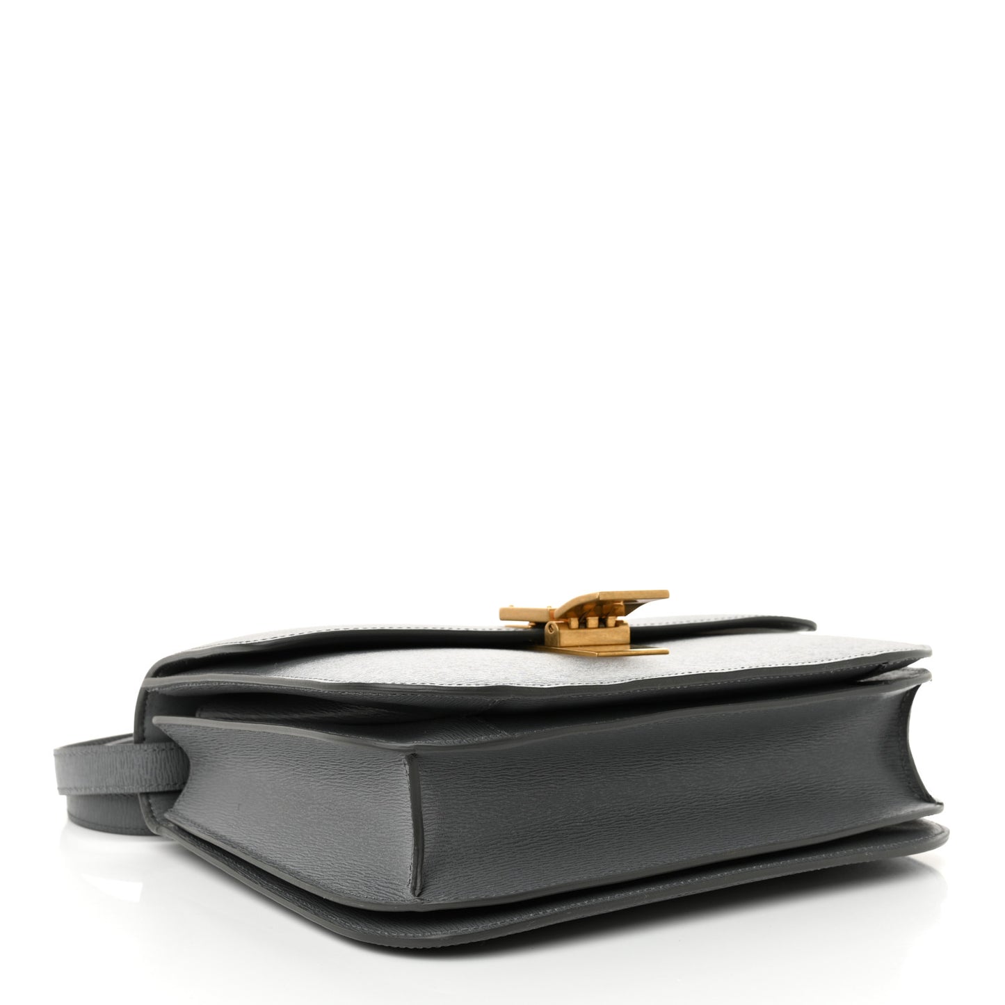 Liege Calfskin Medium Classic Box Flap Bag Grey