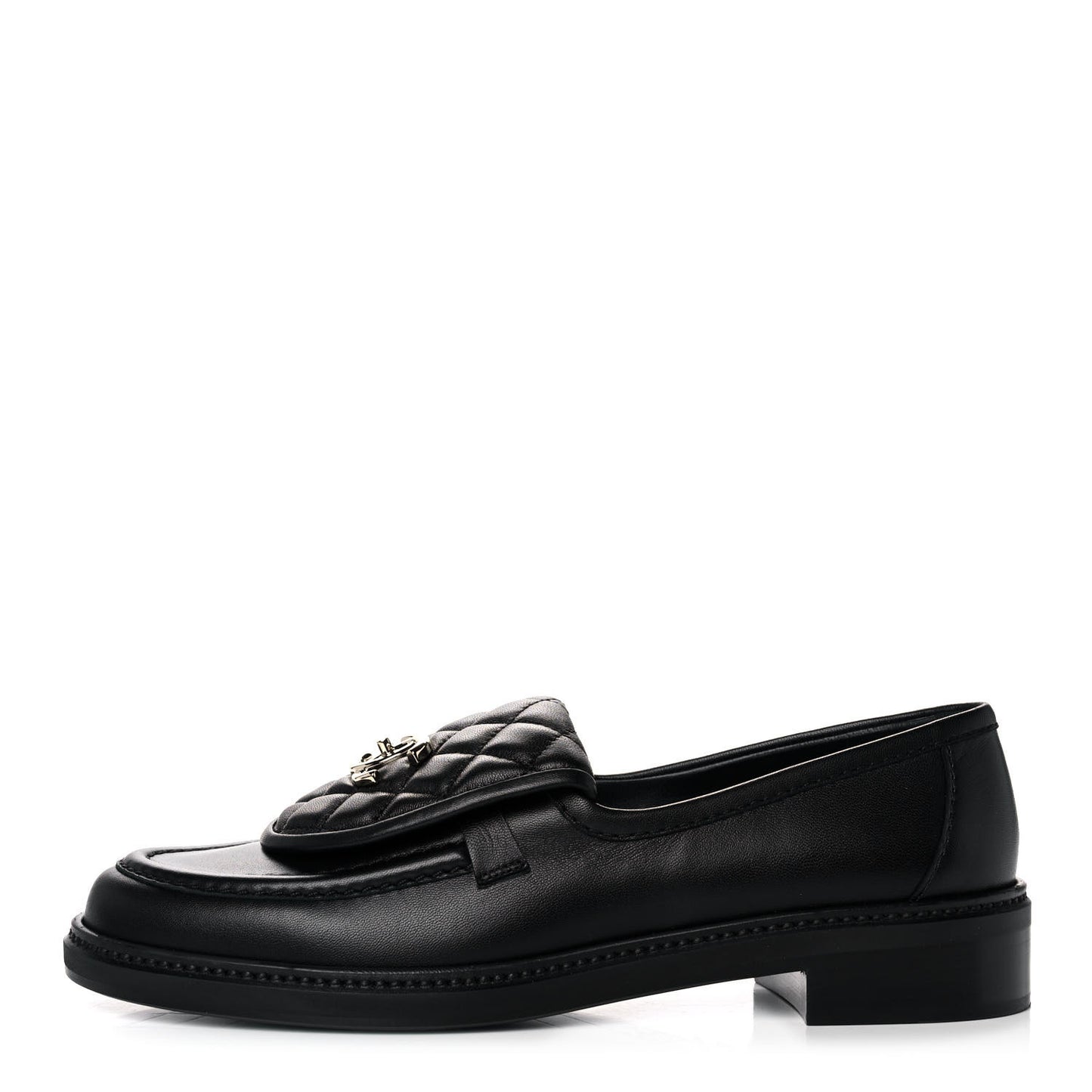 Lambskin Quilted CC Turnlock Loafers 40.5 Black