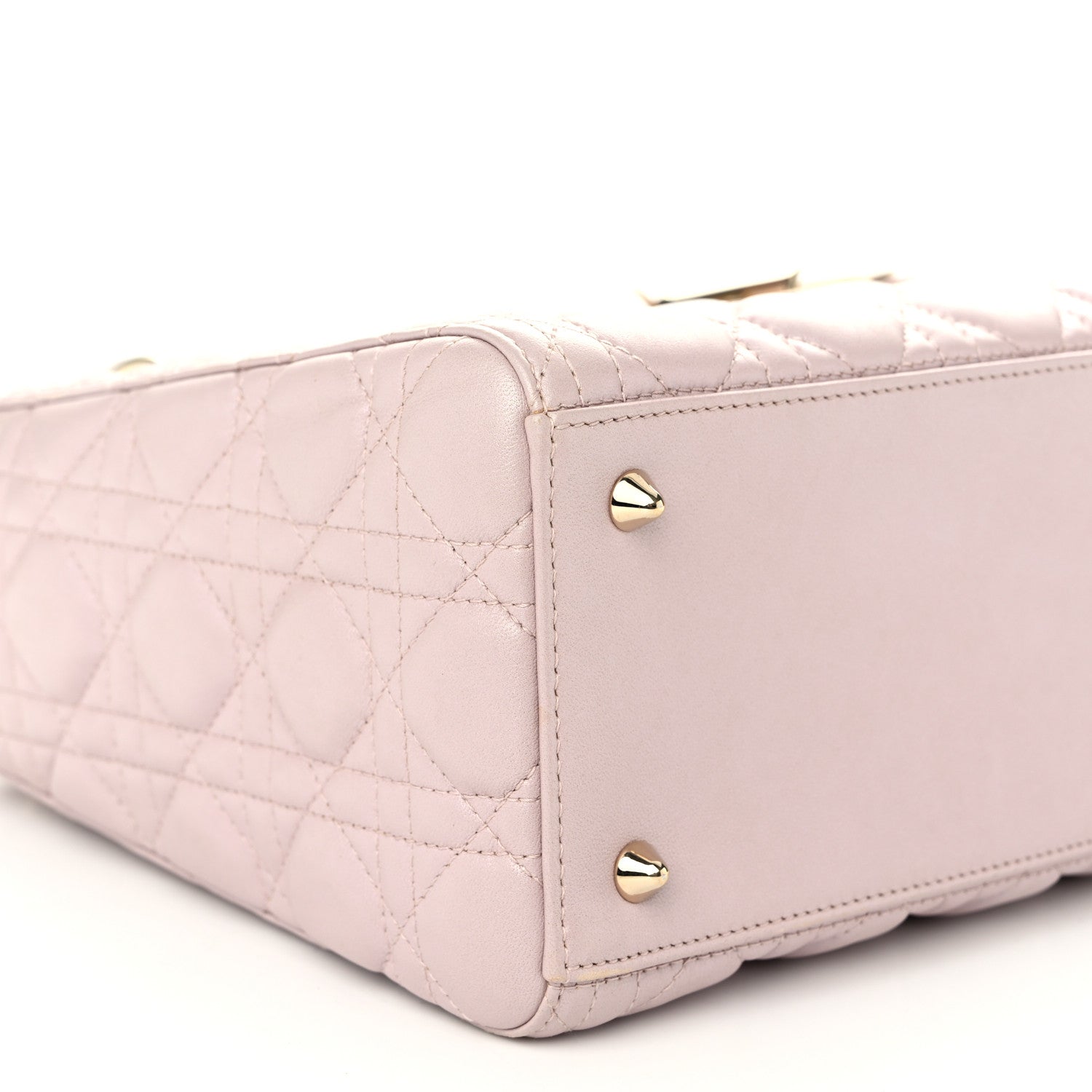 Christian Dior Pearly Lambskin Cannage Medium Lady Dior Lotus 9 of 10