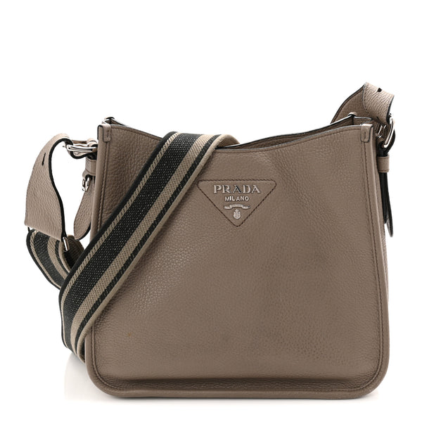 PRADA グレー ボディバッグ Granite Gray Mini leather shoulder bag | PRADA - United States