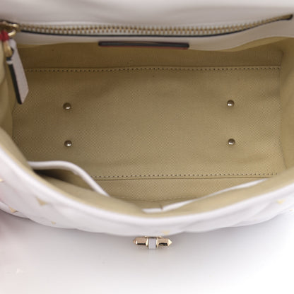 Valentino Garavani Lambskin VLTN Print Candystud Top Handle Bag Optic White Black 5 of 14