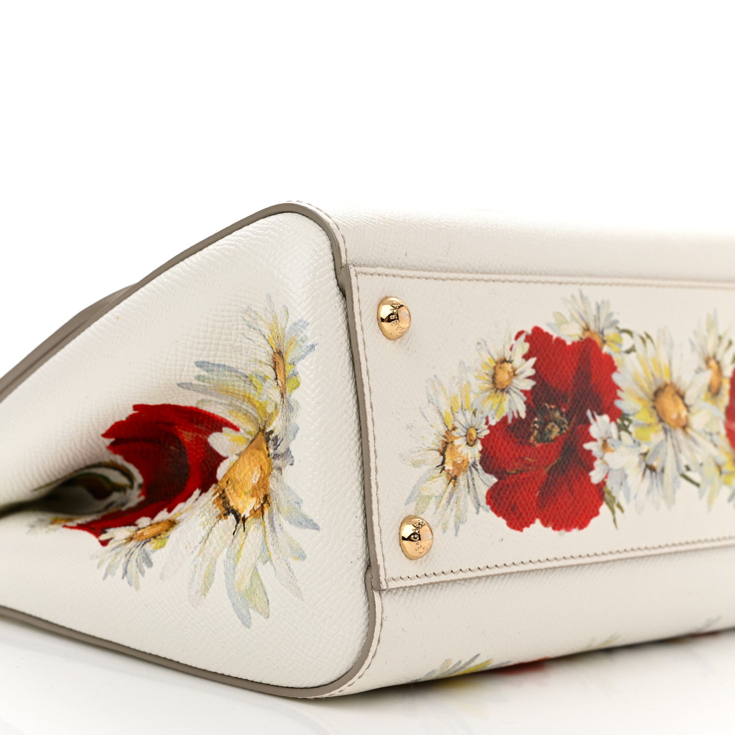 Dolce & Gabbana DOLCE & GABBANA Dauphine St.Giap Papaveri Print Medium Miss Sicily Satchel White Multicolor 9 of 11