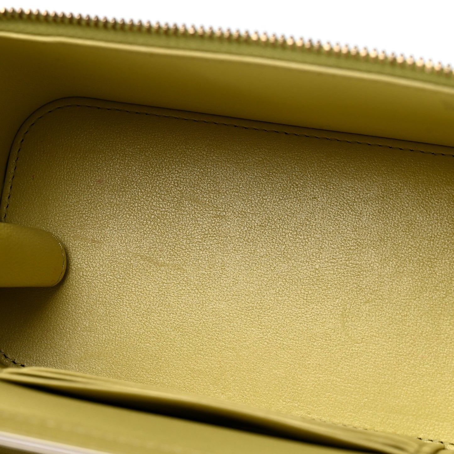 Lambskin Quilted Small Vanity Case With Chain Light Green