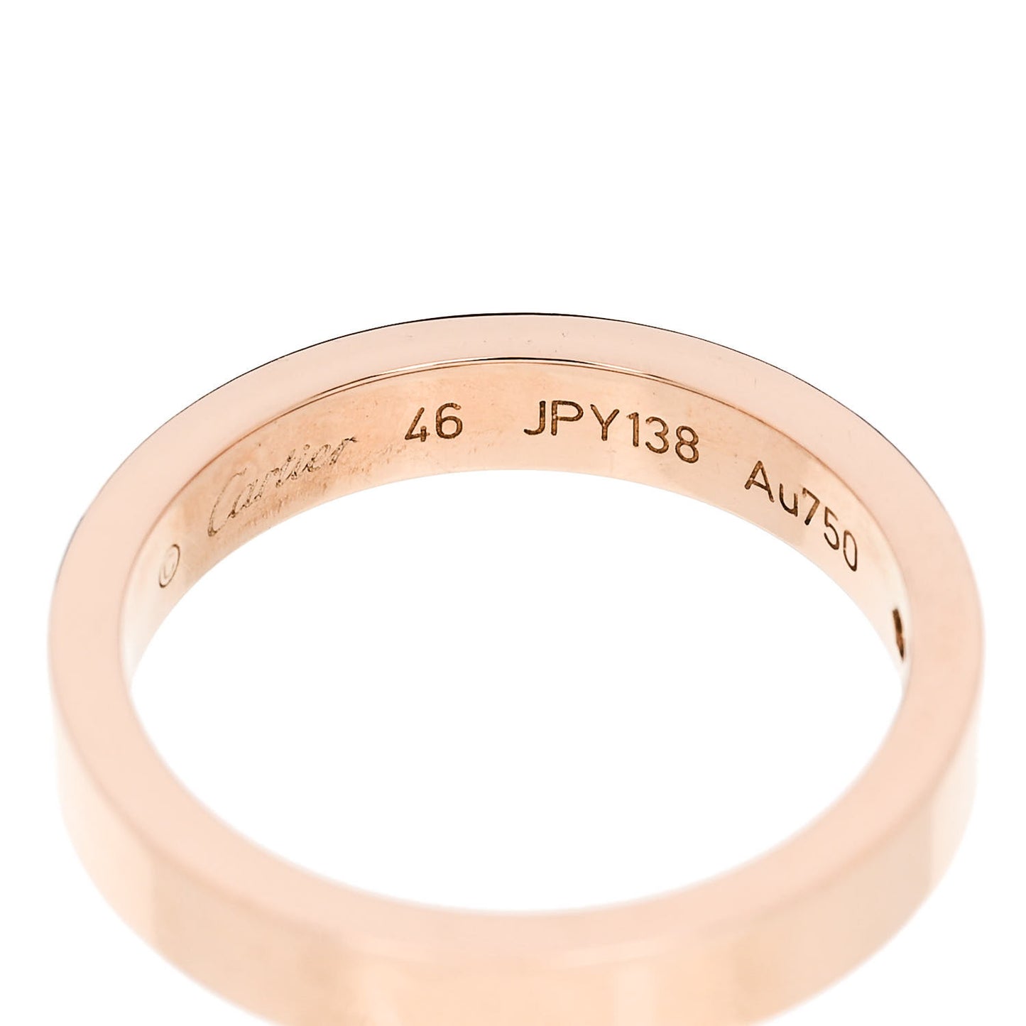 18K Pink Gold Diamond 3mm C De Cartier Wedding Band Ring 46 3.75