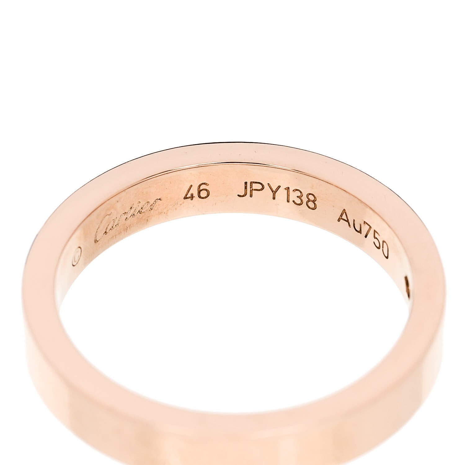 Cartier 18K Pink Gold Diamond 3mm C De Cartier Wedding Band Ring 46 3.75 4 of 6