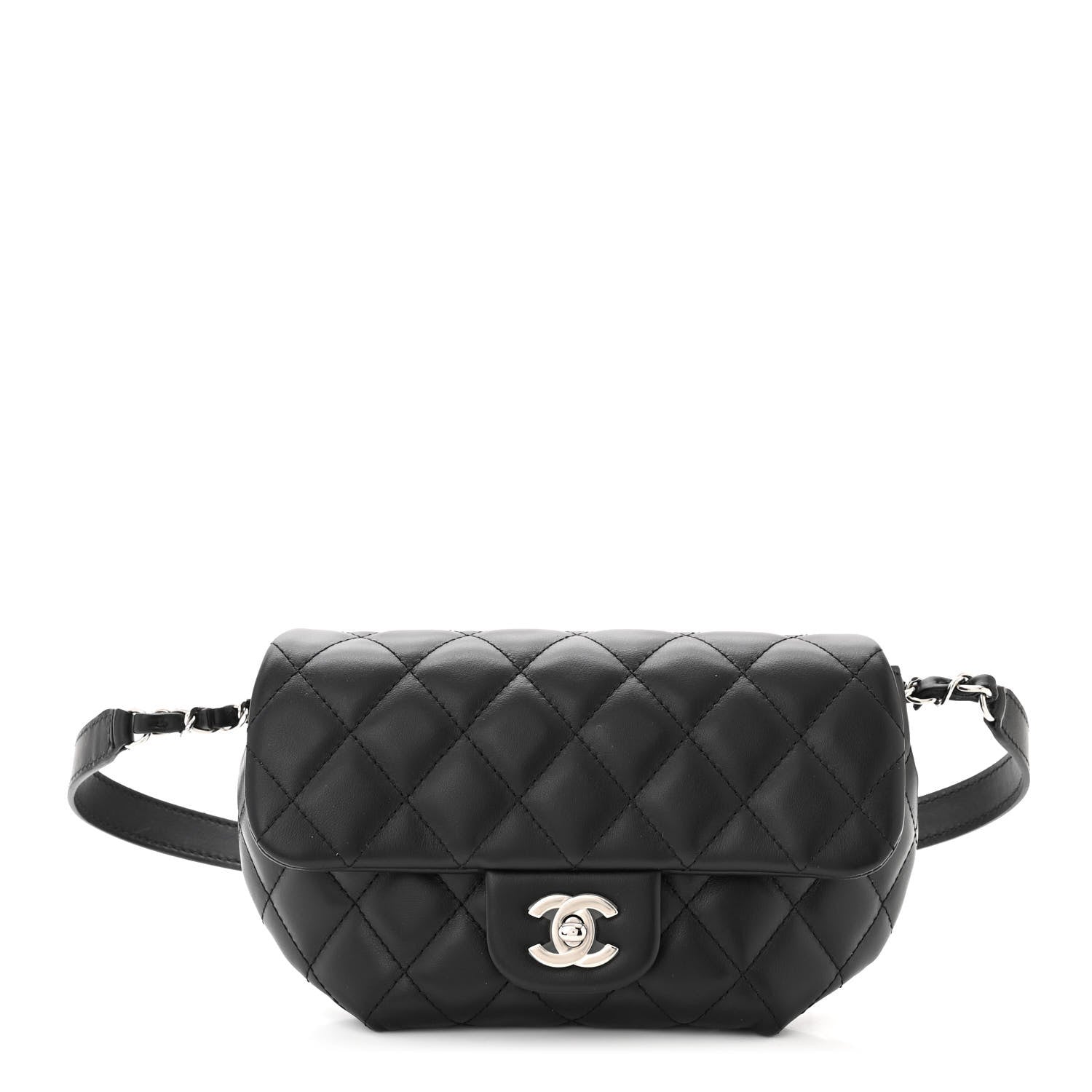 Chanel Calfskin Quilted CC Uniform Flap Belt Bag Black 1 of 11