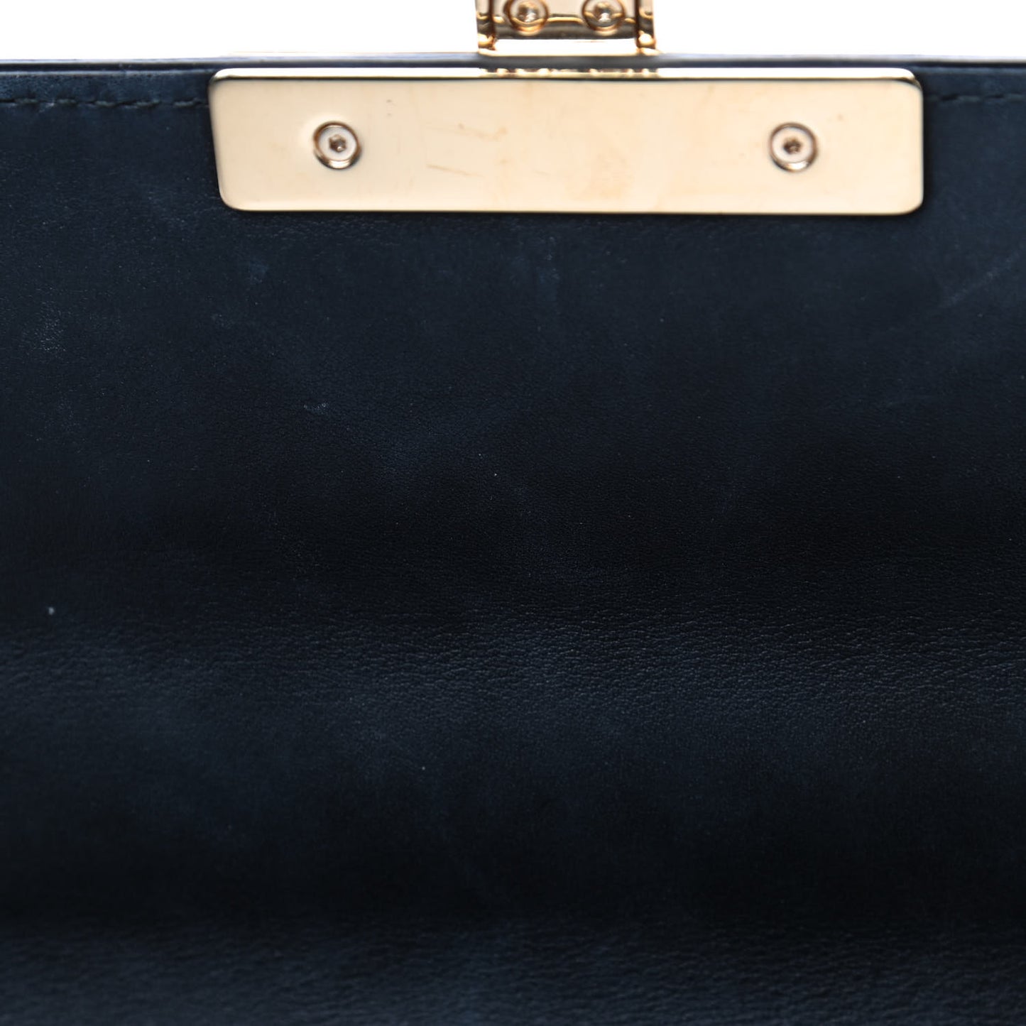 Calfskin Studded Small Padlock Shoulder Bag Black