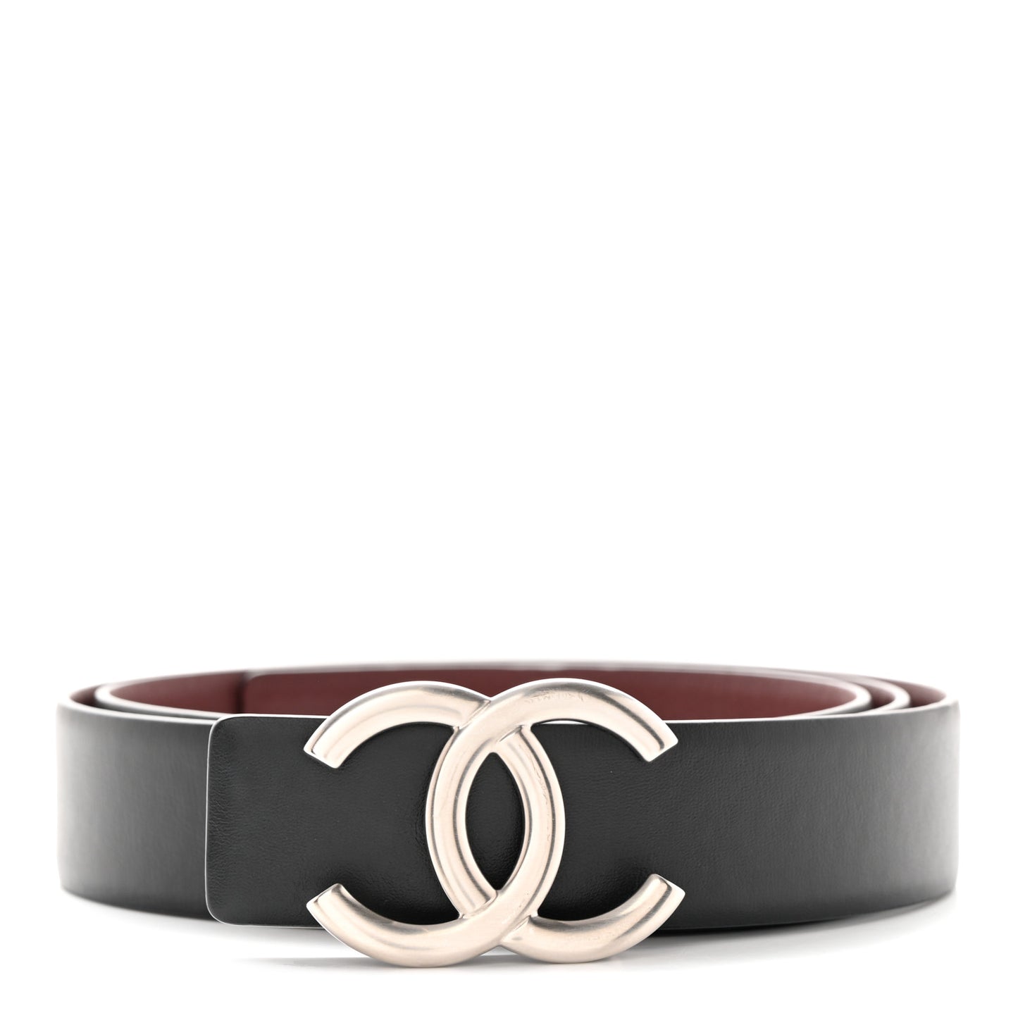 Calfskin CC Reversible Belt 90 36 Black Burgundy