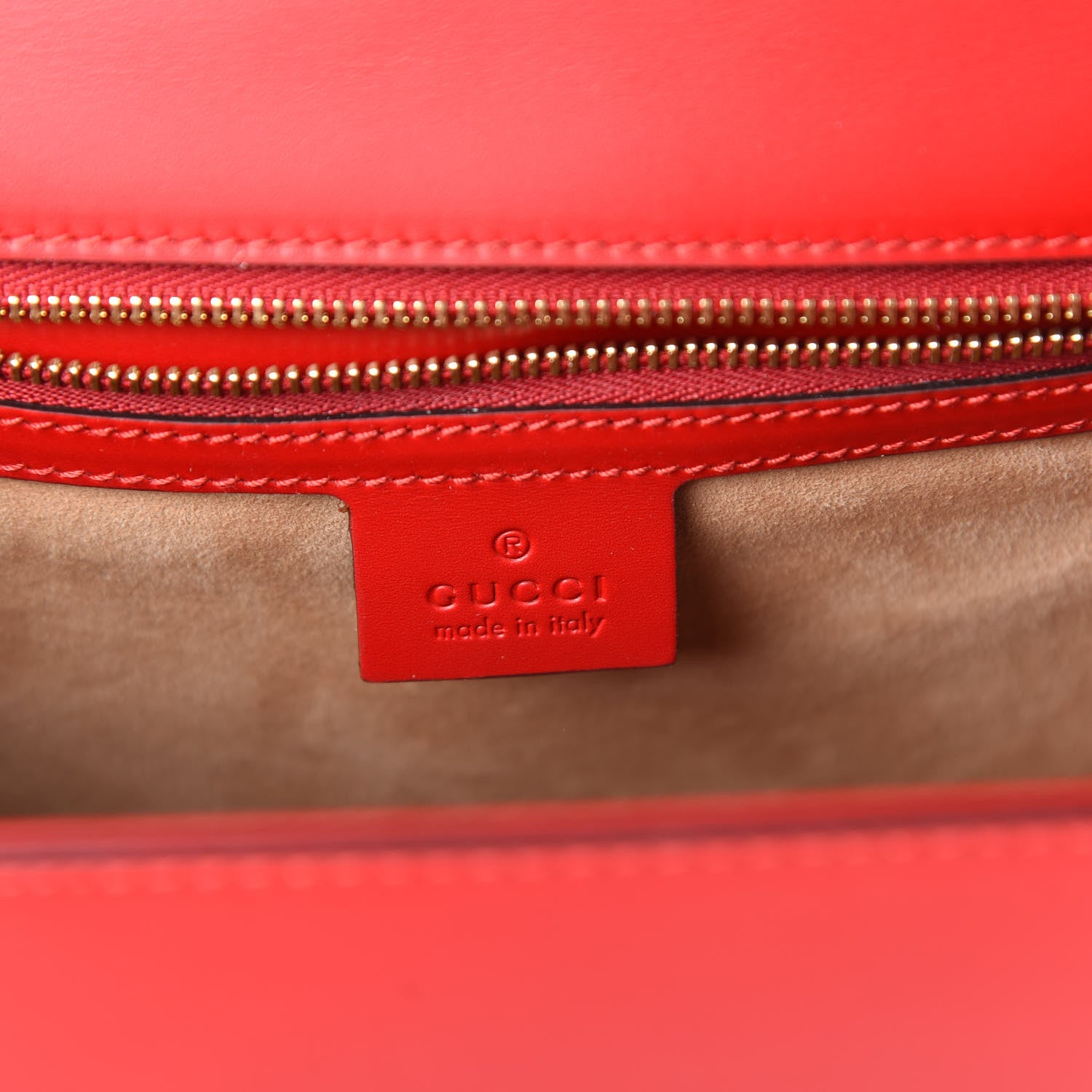 Gucci Calfskin Medium Sylvie Top Handle Bag Hibiscus Red 8 of 10