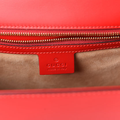 Gucci Calfskin Medium Sylvie Top Handle Bag Hibiscus Red 8 of 10