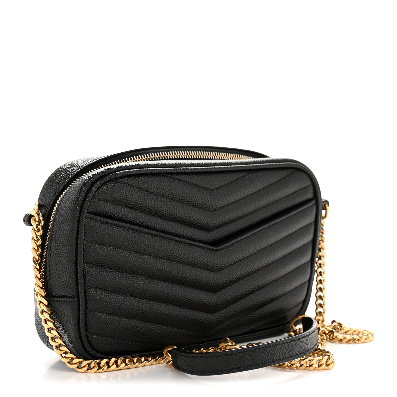 Saint Laurent Grain De Poudre Matelasse Monogram Mini Lou Camera Bag Black 3 of 12